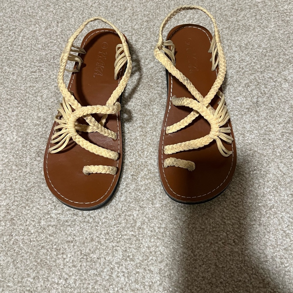 Playa Braided Sandals - Cream